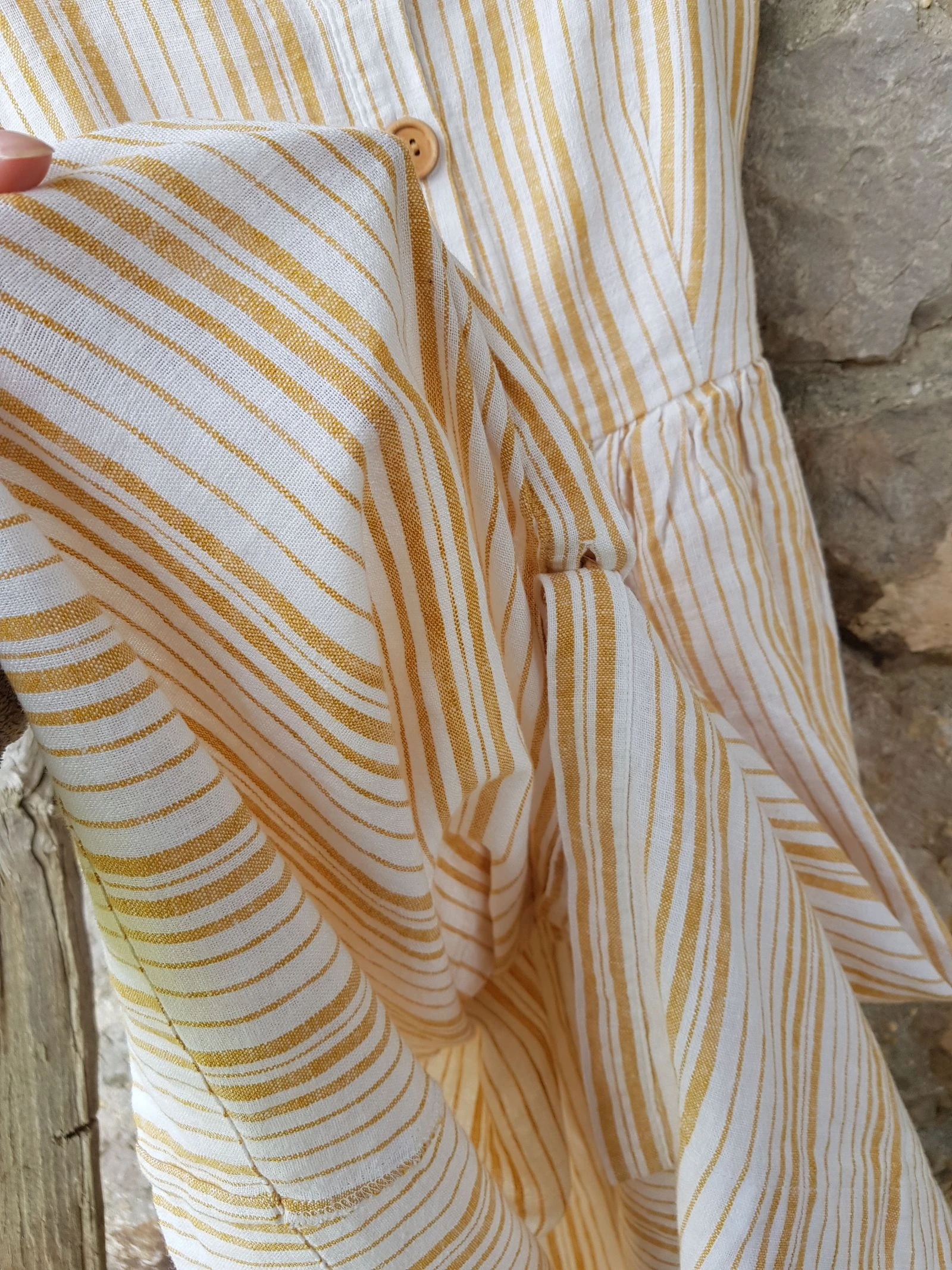 Striped button-down midi dress S. Robe midi à rayures et boutons – photo 6